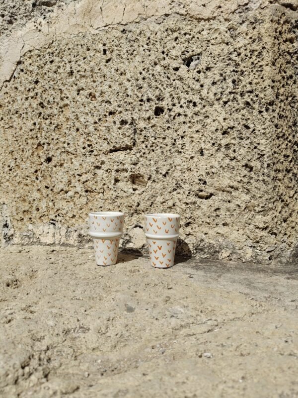 Vase Céram - Verde & 2 verres